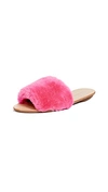 Loeffler Randall Isabel Flat Shearling Slide Sandal In Peony