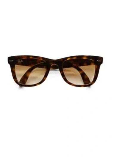 Ray Ban Rb4105 Folding Wayfarer Sunglasses In Tortoise