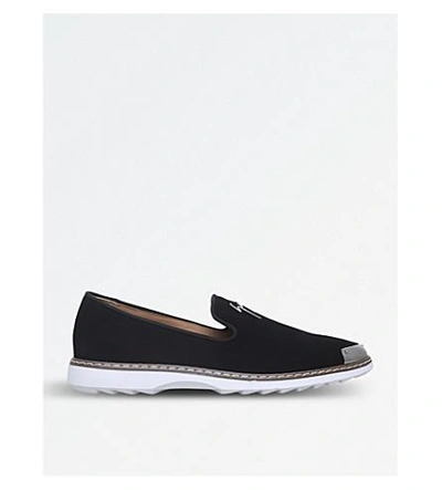 Giuseppe Zanotti Signature Suede Loafers In Black