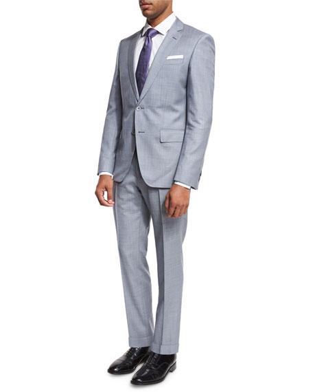 Hugo Boss Melange Two-piece Wool Suit, Light Blue/gray | ModeSens