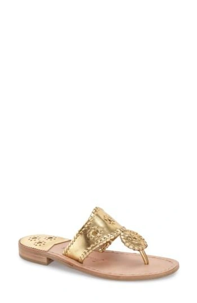 Jack Rogers Whipstitched Flip Flop In Gold Metallic