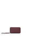 Allsaints Fetch Leather Phone Wristlet In Burgundy Red/silver