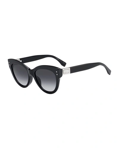 Fendi Women's Cat Eye Sunglasses, 56mm In Black/dark Gray Gradient