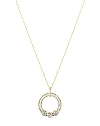 Hulchi Belluni 18k Yellow Gold Tresore Diamond Large Ring Pendant Necklace, 16 In White/gold