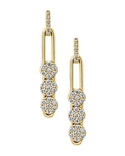 Hulchi Belluni 18k Yellow Gold Tresore Diamond Trio Linear Drop Earrings In White/gold