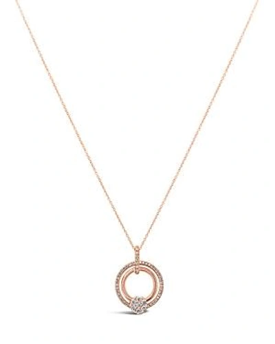 Hulchi Belluni 18k Rose Gold Tresore Diamond Ring Pendant Necklace, 18 In White/rose