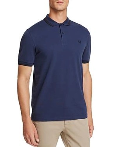 Fred Perry Tipped Pique Slim Fit Polo Shirt In Deep Night