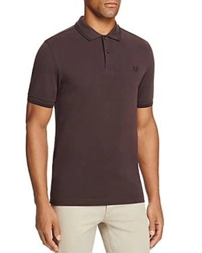 Fred Perry Tipped Pique Slim Fit Polo Shirt In Liquorice/black