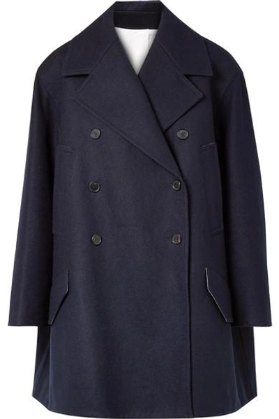 Calvin Klein 205w39nyc Double-breasted Wool-felt Coat In Midnight Blue