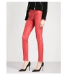 J Brand Maria Skinny Leather Jeans In Cherry