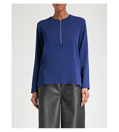 Stella Mccartney Arlesa Stretch-crepe Top In Sapphire