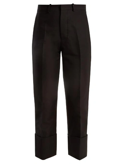 Marni Straight-leg Cropped Cotton Trousers In Black