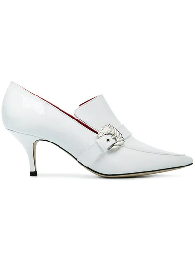 Dorateymur White Patent Leather Coupe 70 Pumps