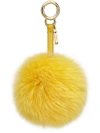 Fendi Pompom Bag Charm In Yellow