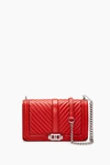 Rebecca Minkoff 'chevron Quilted Love' Crossbody Bag - Red In Carnation Red