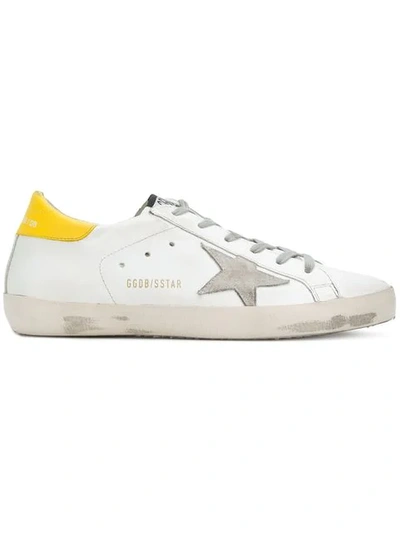 Golden Goose Super Star Low-top Leather Trainers In White/yellow