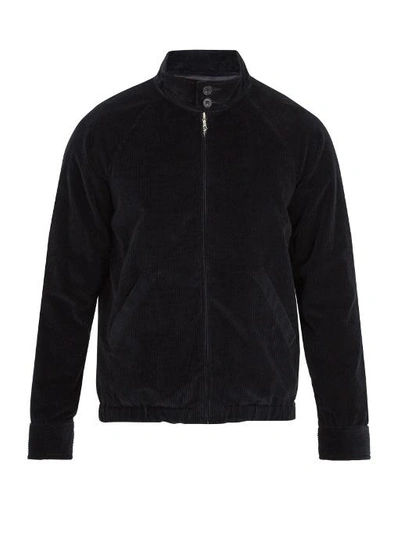 Apc Midtown High-neck Cotton-corduroy Bomber Jacket In Faux Noir
