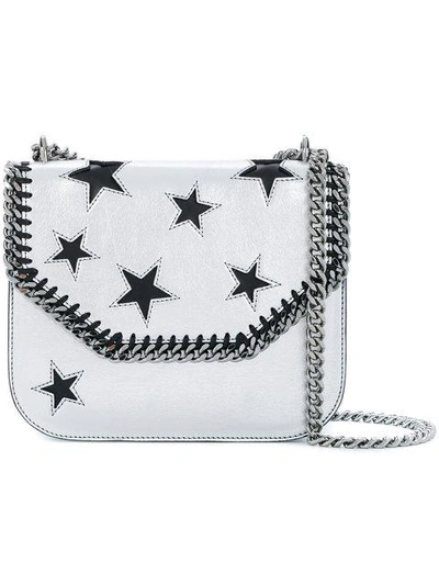 Stella Mccartney Falabella Box Stars Shoulder Bag In Grey