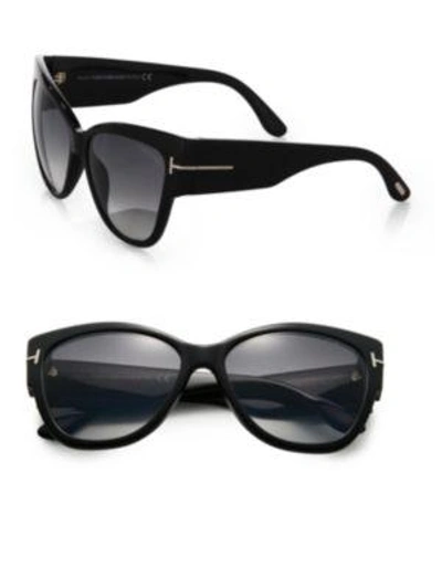Tom Ford Women's Anoushka 57mm Cat Eye Sunglasses In Black