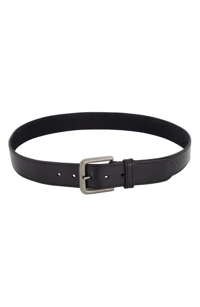 Frye Leather Belt In Black And Antique Nickel