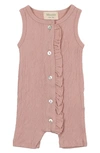 Maniere Babies' Ruffle Trim Romper In Pink