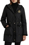 Lauren Ralph Lauren Crest-patch Quilted Jacket In Black
