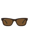 Ray Ban 55mm Rectangular Sunglasses In Havana/ Green