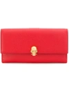 Alexander Mcqueen Continental Skull Wallet - Red