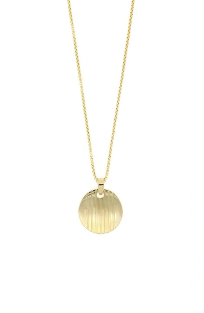 Bony Levy 14k Gold Stripe Disc Pendant Necklace In 14k Yellow Gold