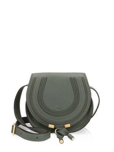 Chloé Marcie Small Crossbody Bag In Midnite Green