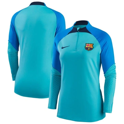 Nike Fc Barcelona Strike  Women's Dri-fit Soccer Drill Top In Blue