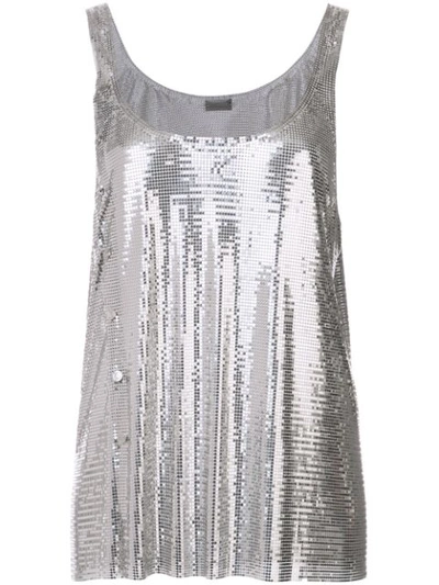 Paco Rabanne Metal Mesh Tank Top In Grey