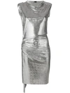 Rabanne Draped Metal Mesh Midi Dress In Silver