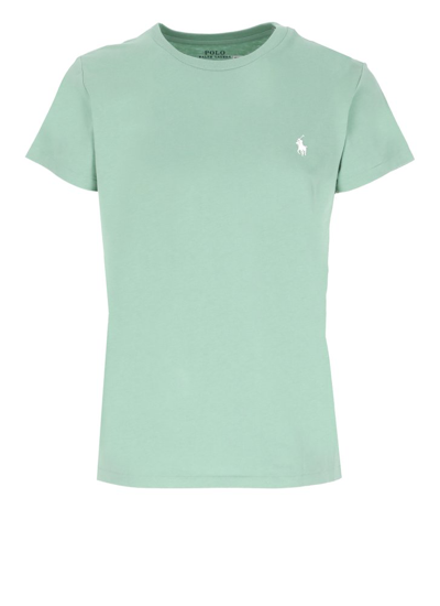 Polo Ralph Lauren Embroidered-logo Short-sleeve T-shirt In Green