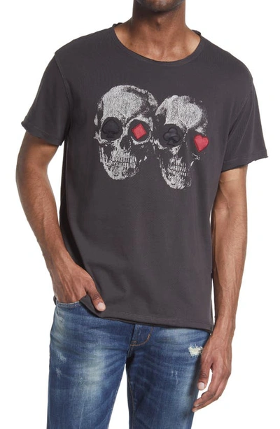 John Varvatos Men's Double Skull Graphic T-shirt In Coal