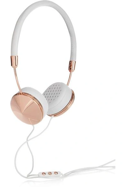 Frends Layla Leather And Rose Gold-tone Headphones