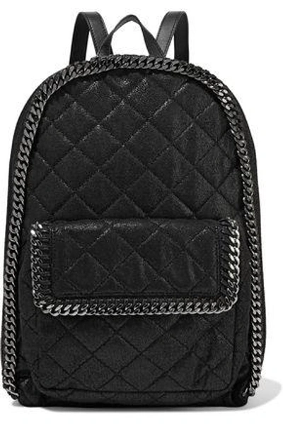 Stella Mccartney Woman Quilted Faux Brushed-leather Backpack Black