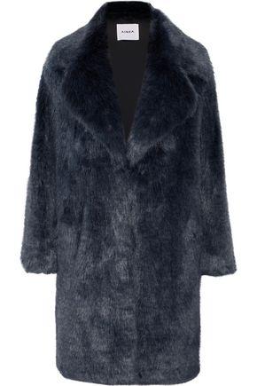 Ainea Woman Two-tone Faux Fur Coat Storm Blue | ModeSens