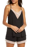 Flora Nikrooz Floretta Knit Cami Pajama Set In Black