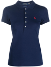 Polo Ralph Lauren Julie Logo-embroidered Polo Shirt In Blue