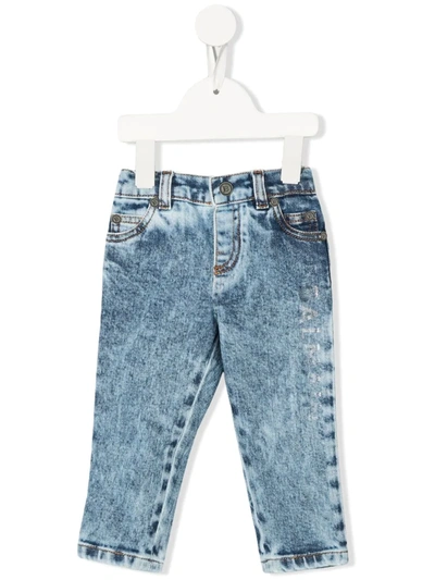 Balmain Babies' Mid-rise Straight-leg Jeans In Blue