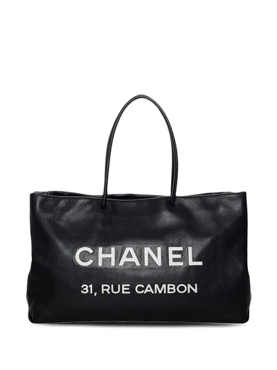 Pre-owned Chanel 2008-2009 Rue Cambon Tote Bag In Black