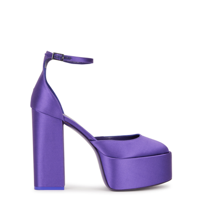 Paris Texas Dalilah Satin Platform Pumps In Purple