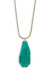Isabel Marant To Dance Marbled Pendant Necklace In Green,gold