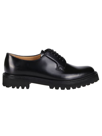 Church's Shannon Derby Shoes In Brushed Leather In Black