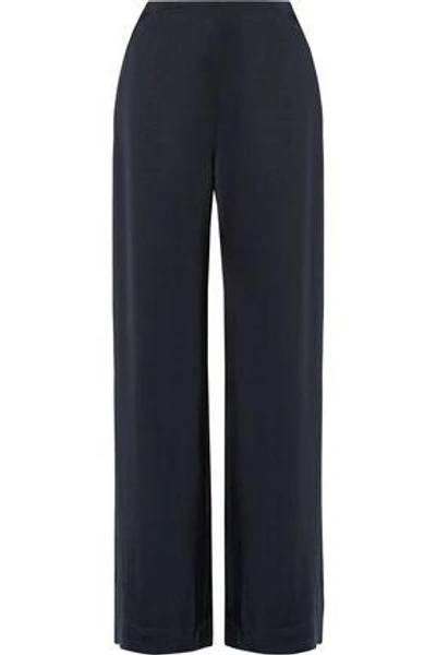 Zimmermann Woman Adorn Satin Wide-leg Pants Midnight Blue