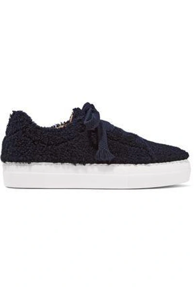 Helmut Lang Woman Shearling Sneakers Midnight Blue