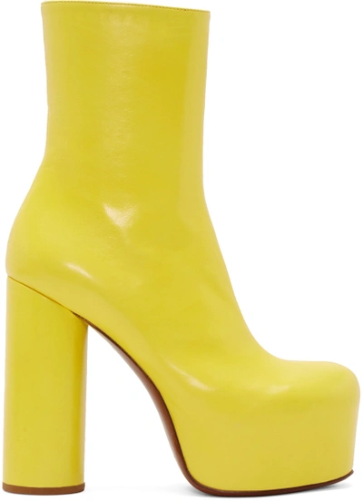 Vetements Yellow Leather Chunky Boots