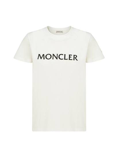 Moncler Crewneck Logo Tee In White