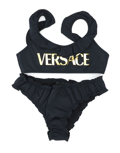 Versace Kids' Printed Bikini In Black